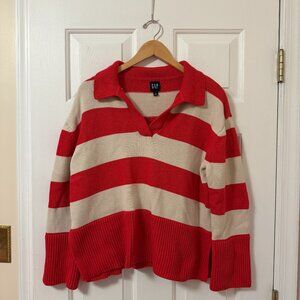 GAP 24/7 Rugby Split Hem Polo Sweater Size S